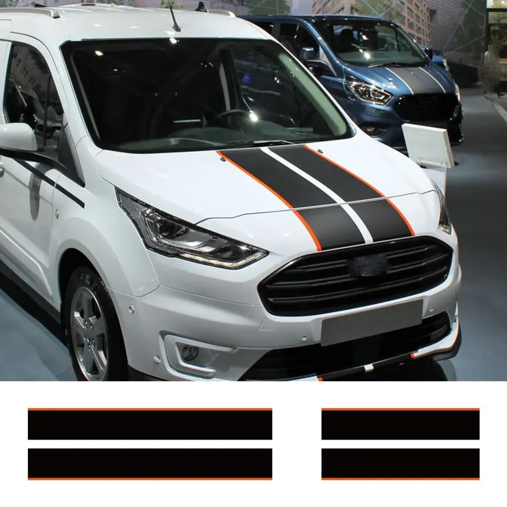 4 Teile/Los Auto Motorhaube Hecktür Aufkleber, für Ford Transit Connect Tuning Zubehör Camper Van Auto Sport Vinyl Aufkleber von BAKRSYT