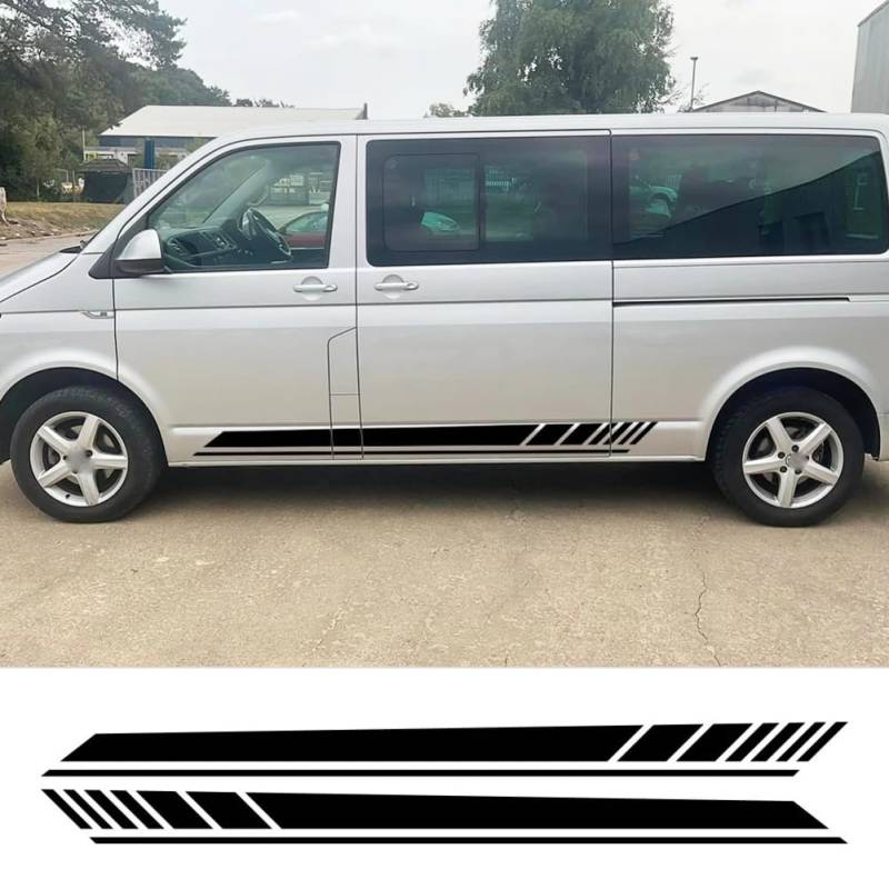 Auto Aufkleber, für VW Transporter T4 T5 T6 Camper Van Lange Streifen Seitengrafik Vinyl Aufkleber Auto Tuning Zubehör von BAKRSYT