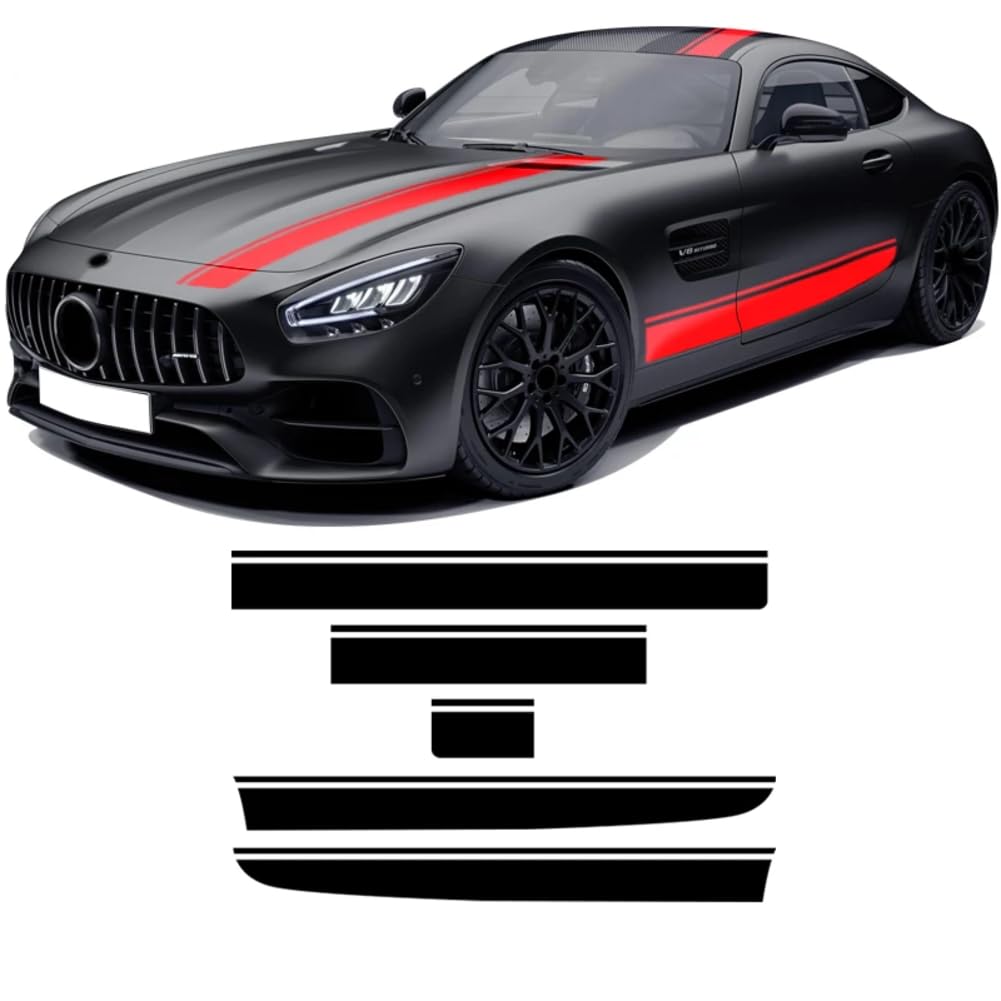 Autohaubenaufkleber, Dach, Heckkarosserie, Seitenstreifen, Rockaufkleber, für M=ercedes B=ENZ AMG GT C190 R190 GTS GTR GTC 2015-On 2021 Zubehör von BAKRSYT