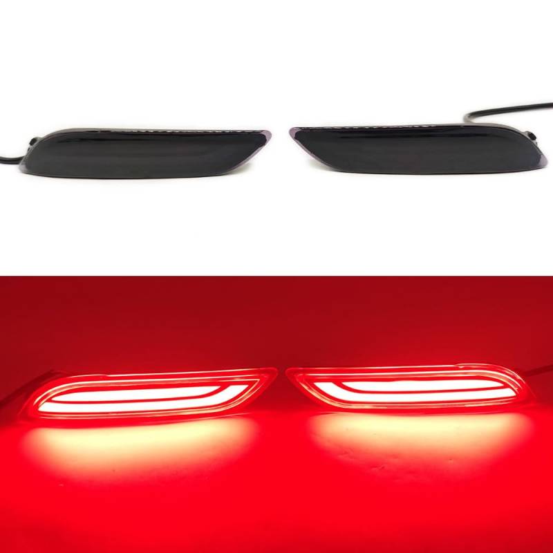 2 Stück Stoßstange Reflektor Rücklicht Rückfahr Leuchte Nebels Chein Werfer Dynamisches Blinker Licht Für Toyota Camry 2018-2023-Model B||Smoke von BAKUGO