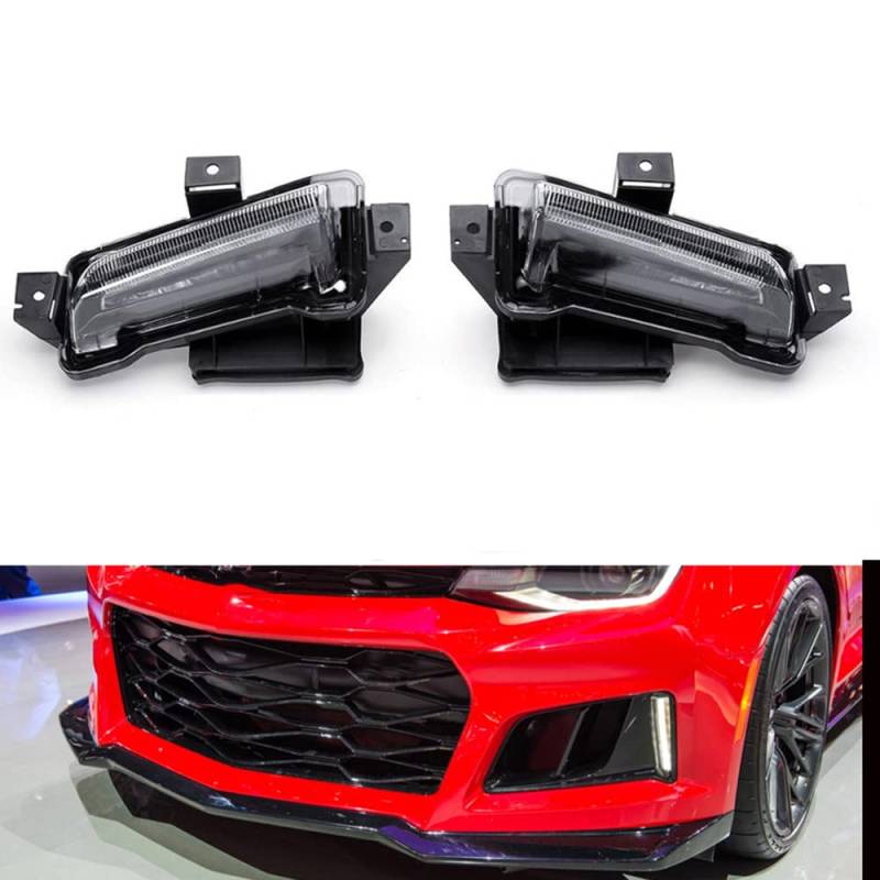 BAKUGO 2 Stück Auto Tagfahrlicht Nebelscheinwerfer Blinklicht Für Chevy Camaro ZL1 RS 1LT 2016 2017 2018 2019,Daytime Running lamp von BAKUGO