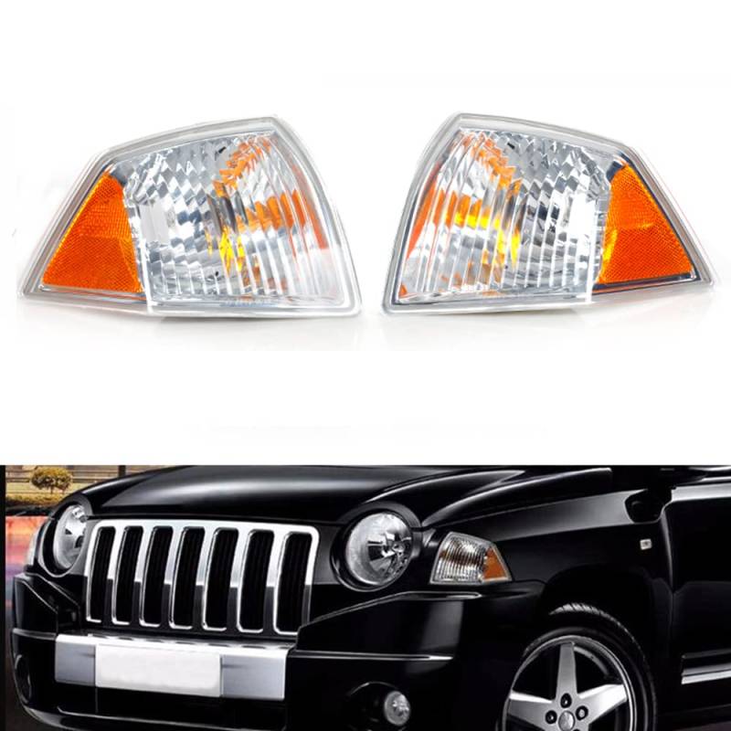 BAKUGO Autoscheinwerfer Ecke Seite Marker Parken Blinker Ecke Licht Autozubehör Für Jeep Compass 2007 2008 2009 2010,1 Pair von BAKUGO