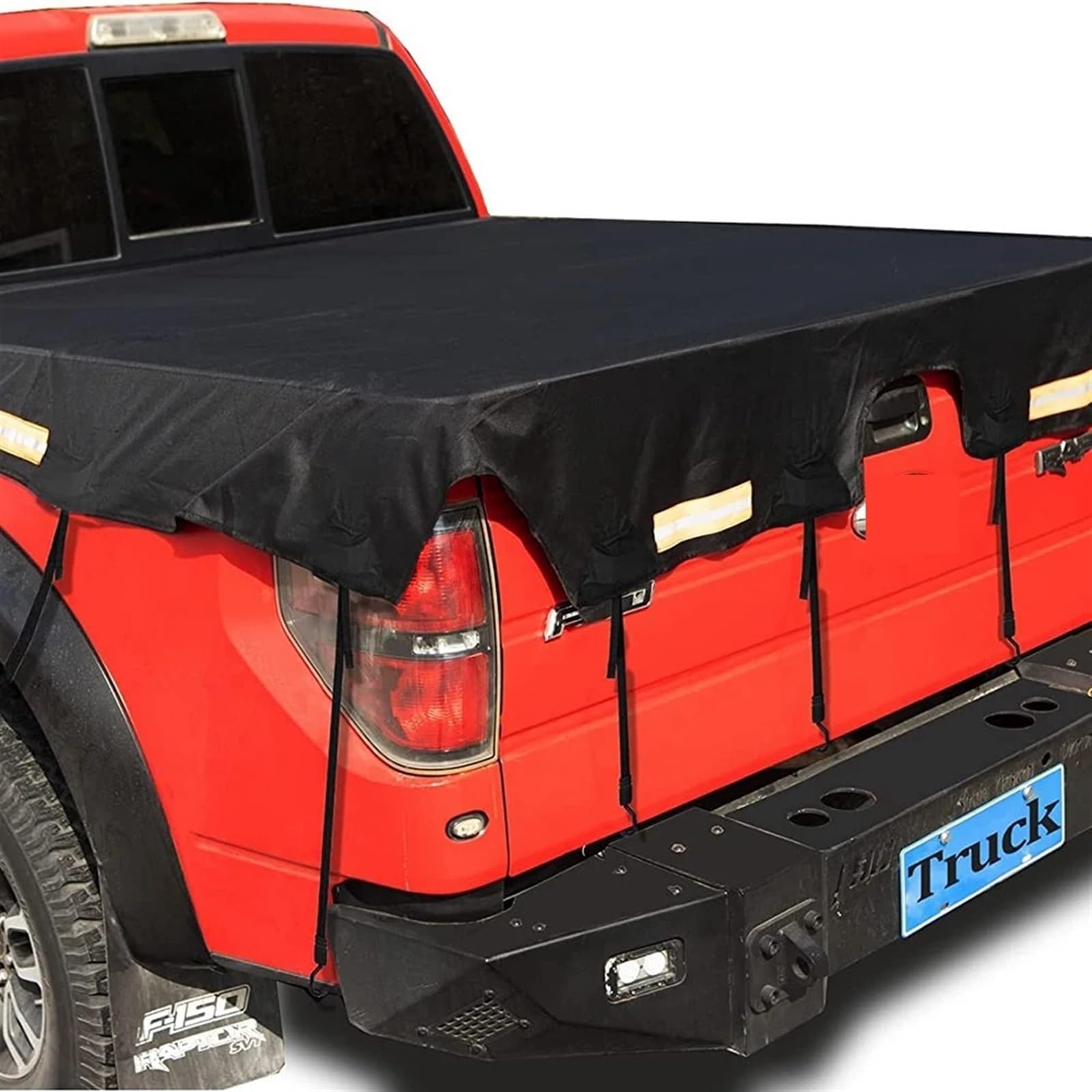 LKW-Bettabdeckung Pickup-Truck-Ladeflächenabdeckung mit Bungee-Gürtel, wasserdichte Oxford-Frachtplane (Size : L) von BAKYAR