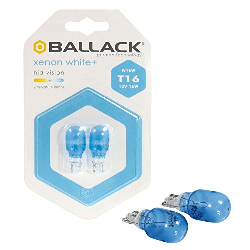 BALLACK Lampe T16 W16W Xenon Weiß 12V 16W 2 Stück von BALLACK