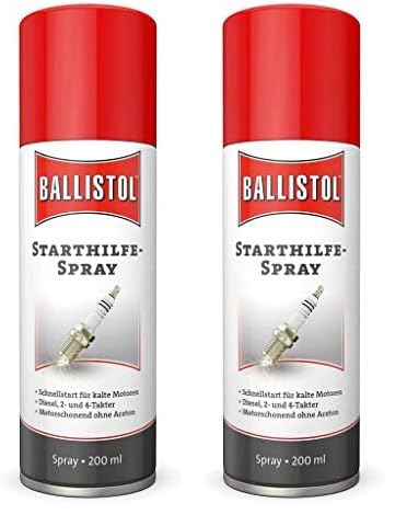 BALLISTOL 25500 Starthilfe-Spray Startwunder 200ml Spray – Schnellstart für kalte Motoren – Diesel, 2-Takter, 4-Takter (Packung mit 2) von BALLISTOL