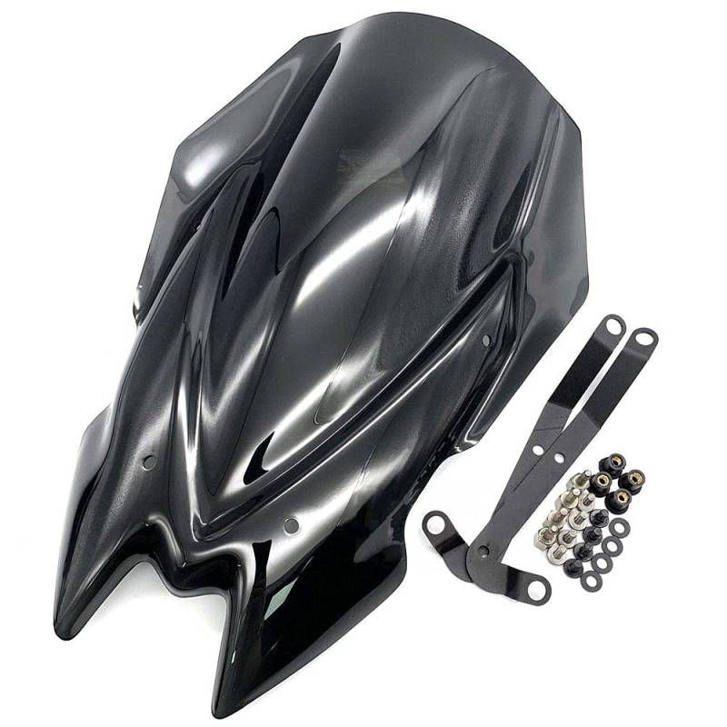 BALTDJL Motorradzubehör, Sport-Windschutzscheiben-Deflektor, kompatibel mit Kawasaki Z650 Z900 2020 2021 Deflektor (Black Lengthen Z650) von BALTDJL