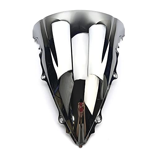 Motorrad-Windschutzscheibe, kompatibel mit Yamaha YZF600 R6 03 04 05, winddicht, doppelte Blase, ABS-Kunststoff, Deflektor (Chrom) von BALTDJL