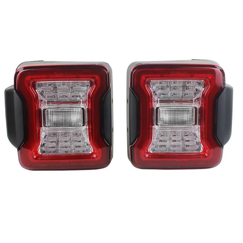 2 Stück für Jeep Wrangler JL 2018-2021 Auto LED Rücklicht Bremse Rücklicht Blinker Rücklicht Montage Lampe Rot Autoteile (Rood) von BANBE