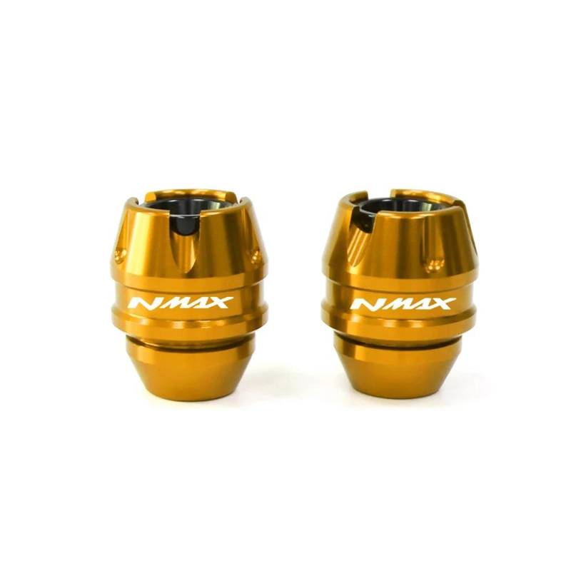 Für Yama-ha NMAX155 Für NMAX 155 Vorne Hinten Gabel Rad Herbst Schalldämpfer Rohr Rahmen Schutz Rahmen Slider Anti Crash Protector(Gold,Front) von BANBE