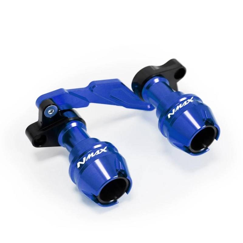 Für Yama-ha NMAX155 Für NMAX 155 Vorne Hinten Gabel Rad Herbst Schalldämpfer Rohr Rahmen Schutz Rahmen Slider Anti Crash Protector(Blue,Rear) von BANBE