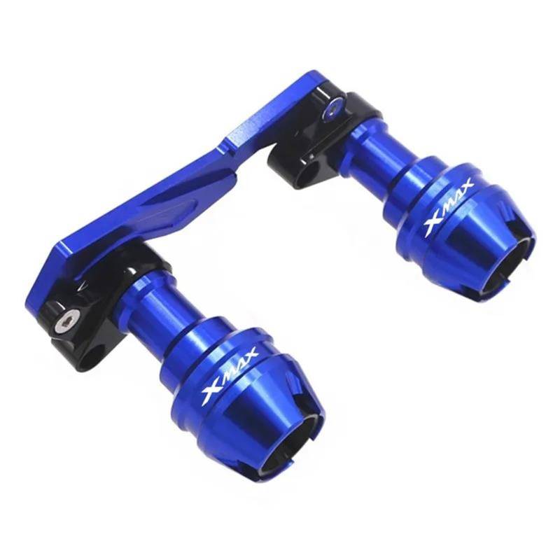 Für Yama-ha XMAX300 Für XMAX 300 Vorne Hinten Gabel Rad Fall Schalldämpfer Rohr Rahmen Schutz Rahmen Slider Anti Crash Protector(Blue,Rear) von BANBE