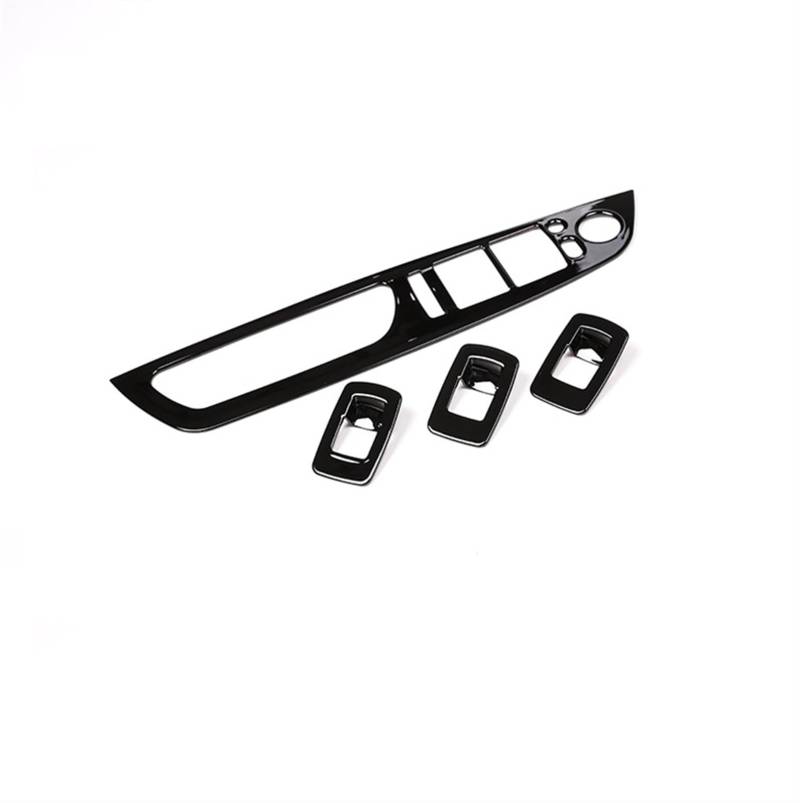 Innenraum Aufkleber 4 Stück ABS Auto Fensterheber Schalter Knopf Bedienfeld Rahmenabdeckung Verkleidung Für BMW X5 E70 X6 E71 2008-2013 LHD Auto Zubehör(Black) von BANBE