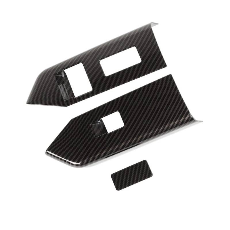 Innenraum Aufkleber Auto Innentür Armlehne Fensterheber Schalter Dekoration Abdeckung ABS Aufkleber Für Mustang 2010-2013 2014(Carbon Fiber) von BANBE