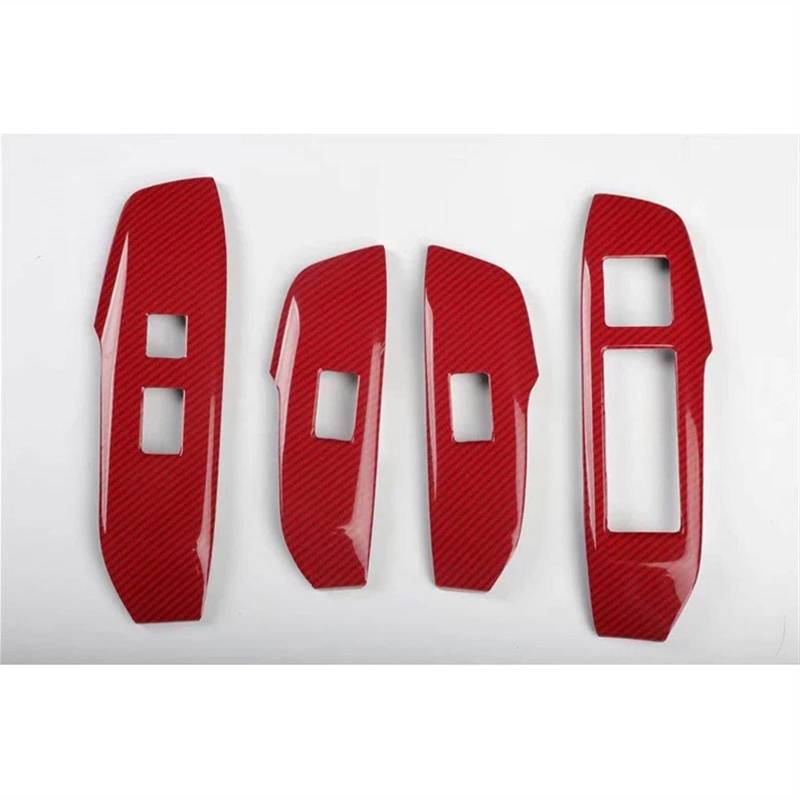 Innenraum Aufkleber Für Lexus NX 2015-2019 Links/Rechtslenker 4 STÜCKE ABS Autotür Fensterheber Glasschalter Tasten Abdeckung Moulding Car Styling(Rood) von BANBE