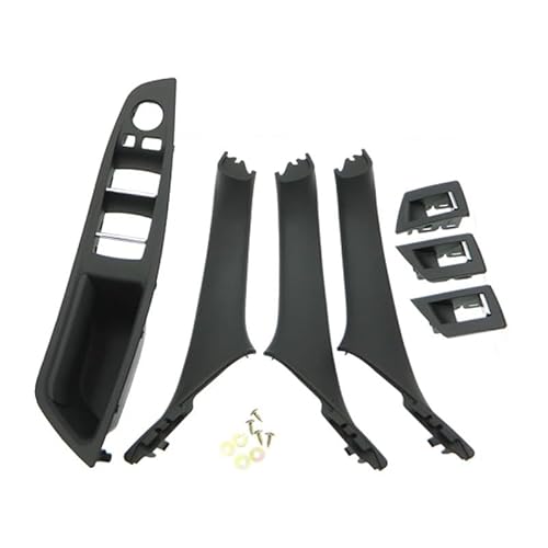 Innenraum Aufkleber RHD Innentürgriff Für Auto Innere Türverkleidung Zierleiste Für BMW 5er F10 F11 520 525(Black) von BANBE