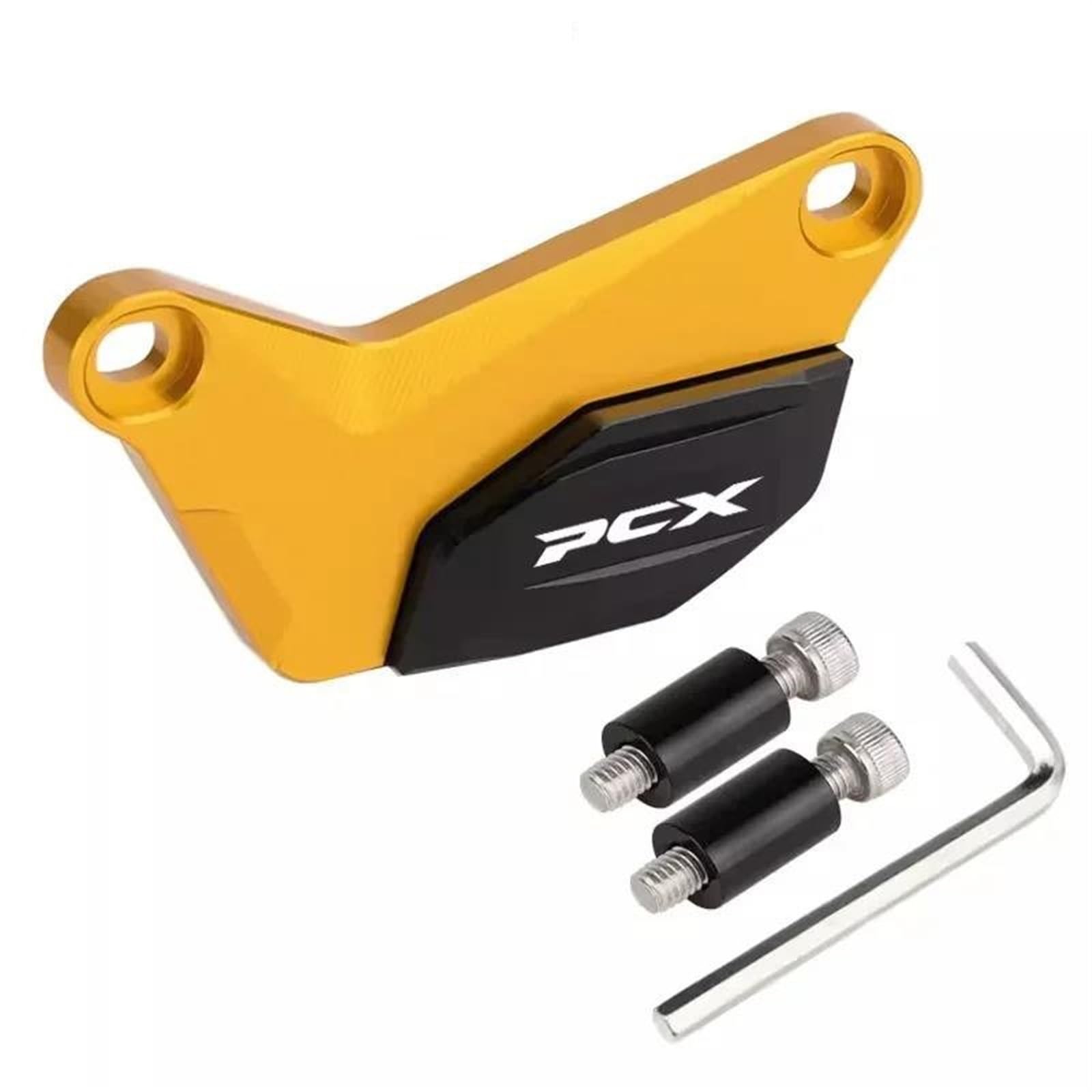 Motorrad Unterbodenschutz Fallschutzabdeckung Für PCX160 PCX125 Getriebe Fallschutz Crash Slider Zubehör(Gold) von BANBE