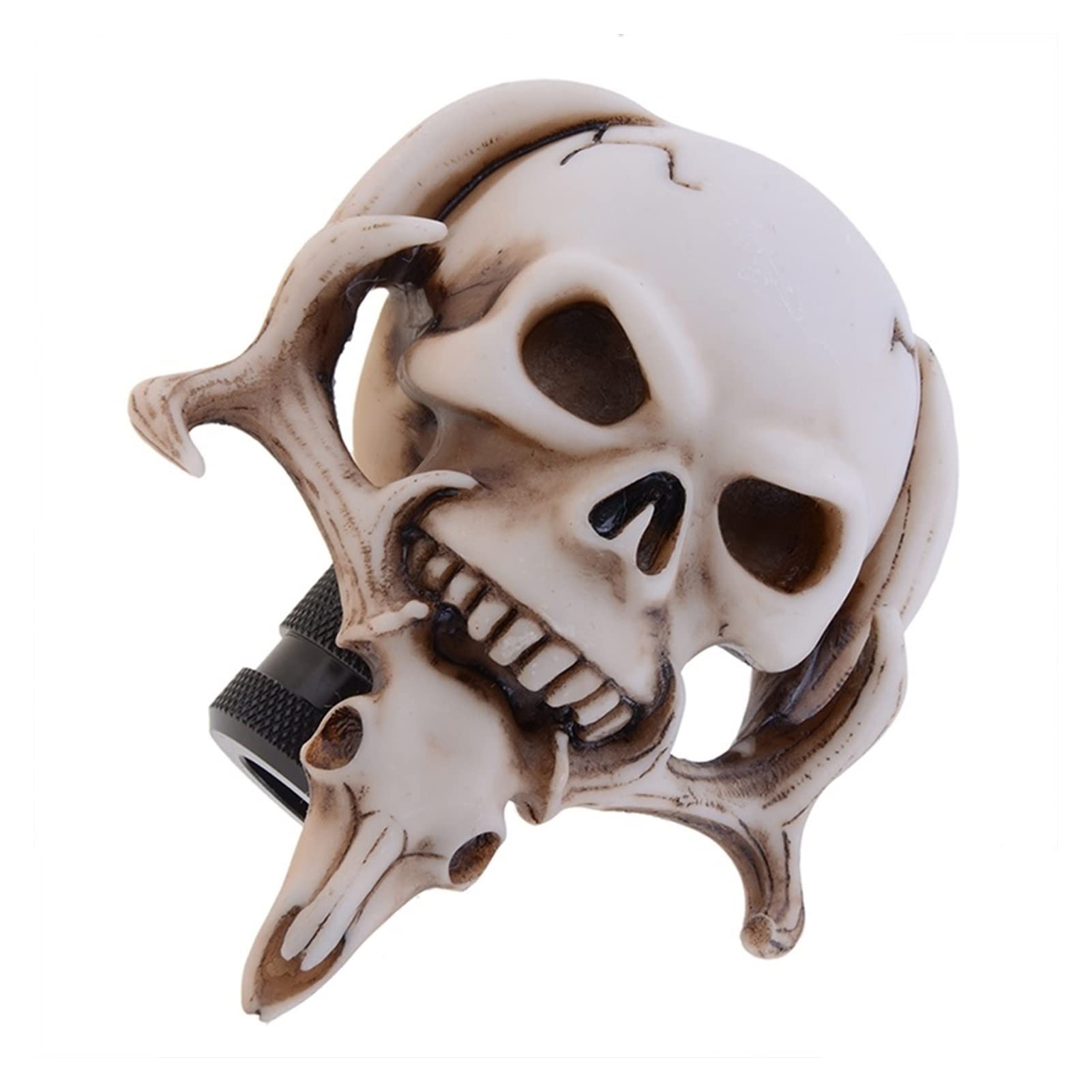 Universal Manueller Schaltknauf Schaltknauf Tribe Deer Skeleton Orc Skull Schaltknauf Autozubehör Schalthebel(Beige) von BANBE