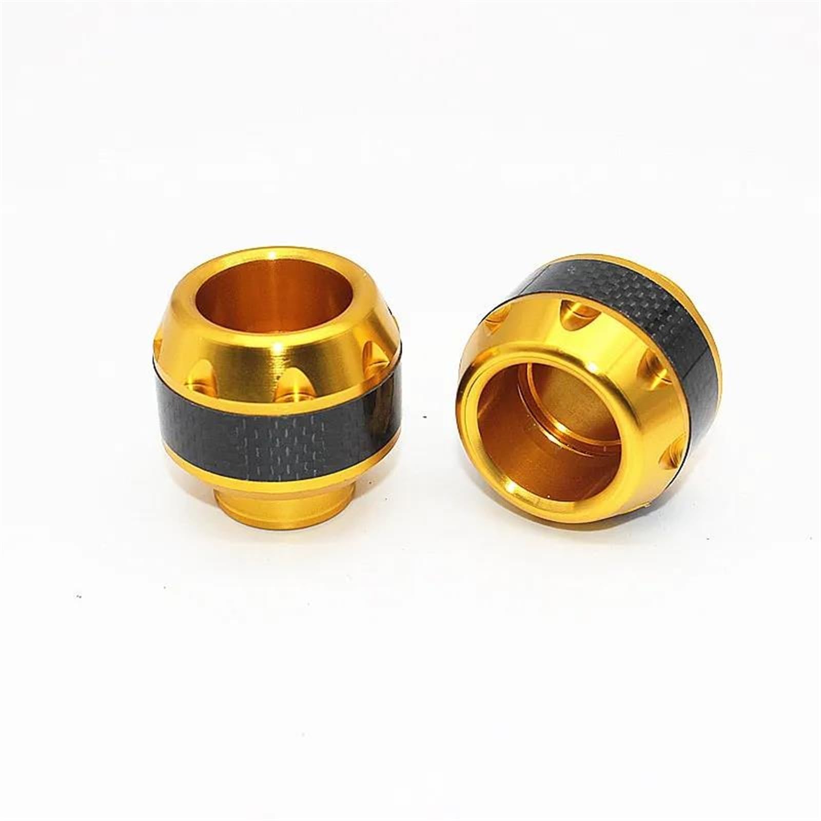 Universal Rahmenschieber Aluminiumlegierung Motorrad-Vorderradgabel-Cup Falling Crush Protector Kohlefaser Für Motorrad-Roller(Gold) von BANBE