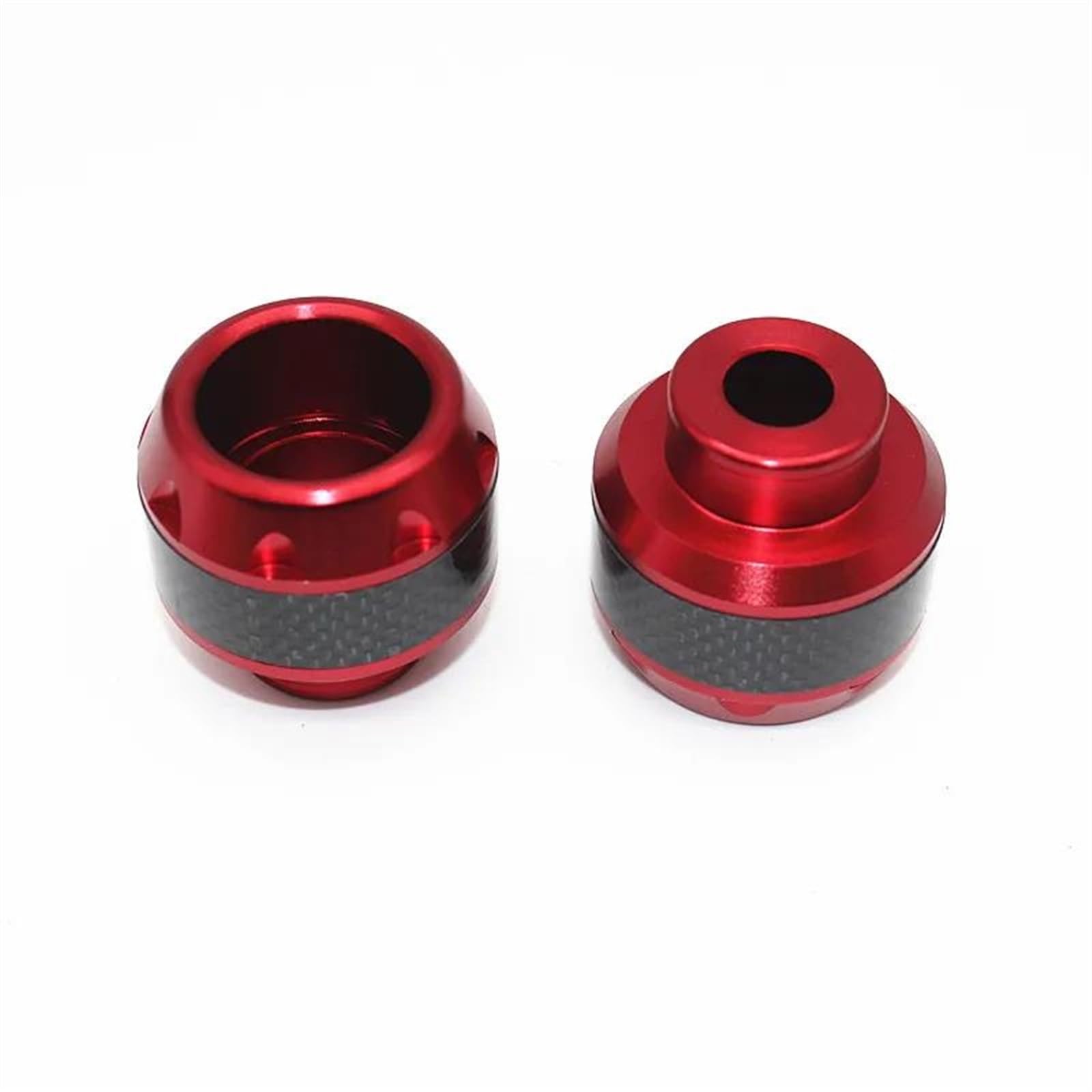 Universal Rahmenschieber Aluminiumlegierung Motorrad-Vorderradgabel-Cup Falling Crush Protector Kohlefaser Für Motorrad-Roller(Rood) von BANBE