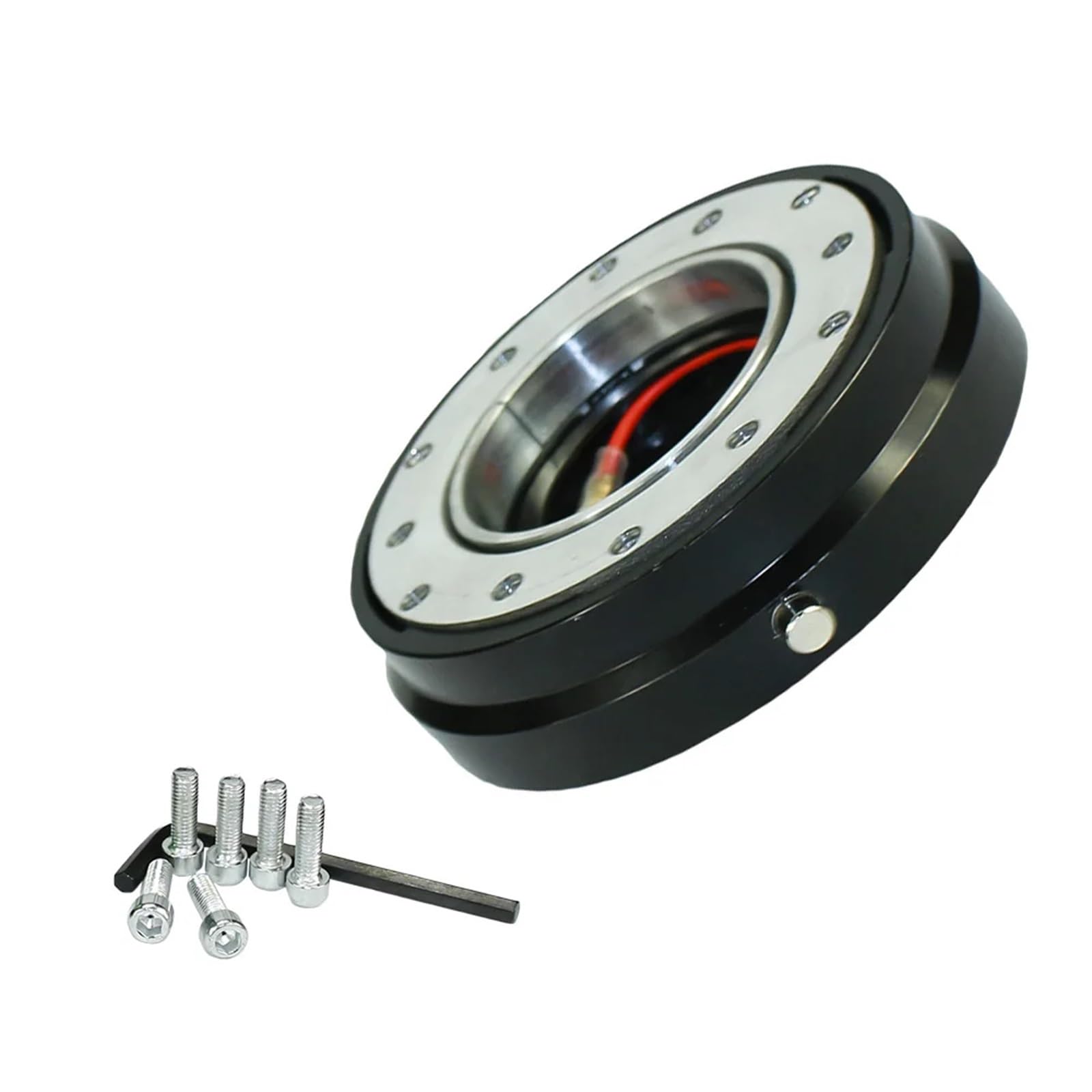 Lenkradnaben,Lenkradnaben Adapter Dünne Version 6-Loch Lenkrad Schnellspannnaben-Adapter-Kit(Black) von BANGHA