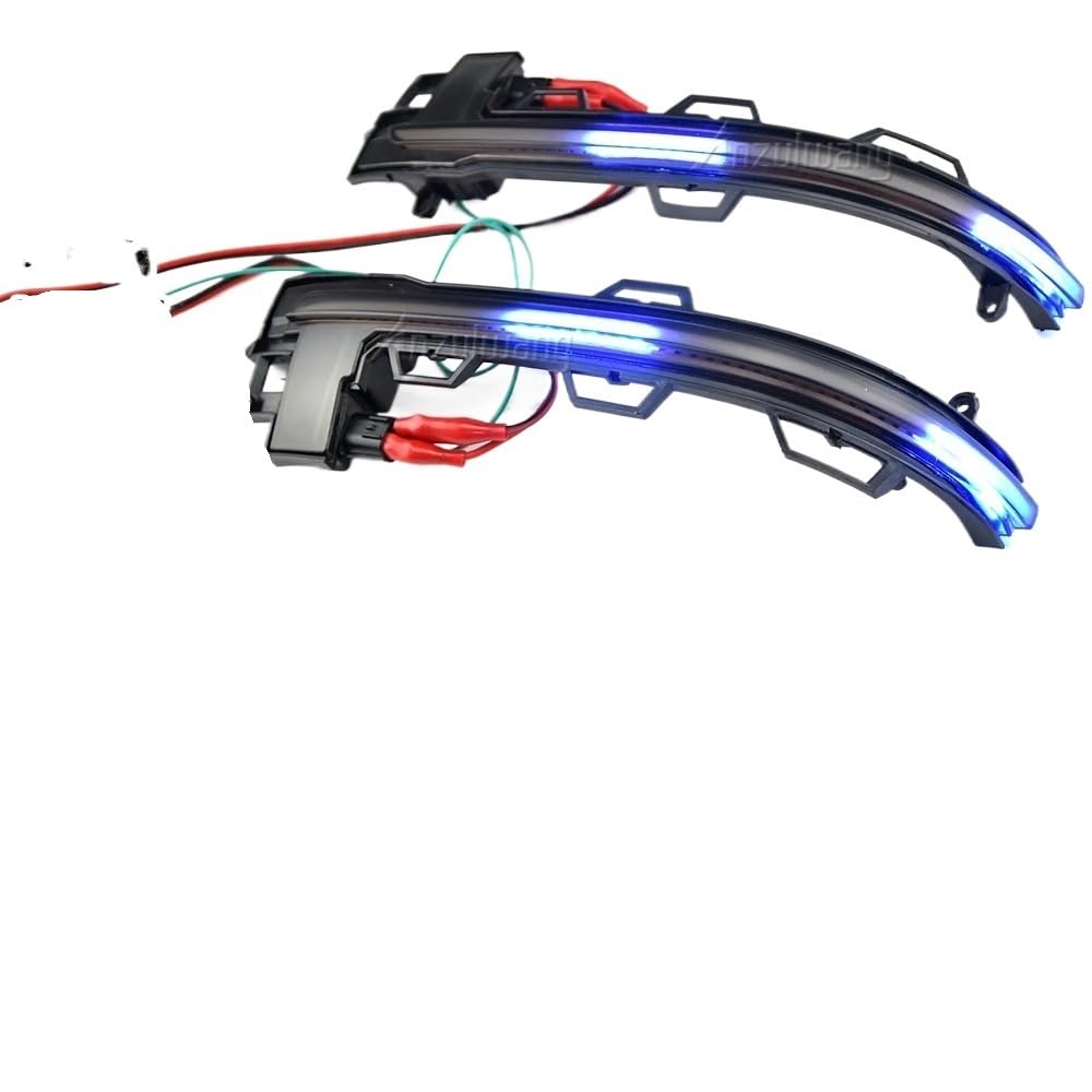 Spiegelblinker Dynamische,Dynamische Blinker 2 stücke Schwarz Fit Verwenden for BMW X3 F25 X4 F26 X5 F15 X6 F16 2014-2018 Auto Seite Spiegel blinker Anzeige Lampe Dynamische Blinker Licht(Blue-Yellow) von BANGHA