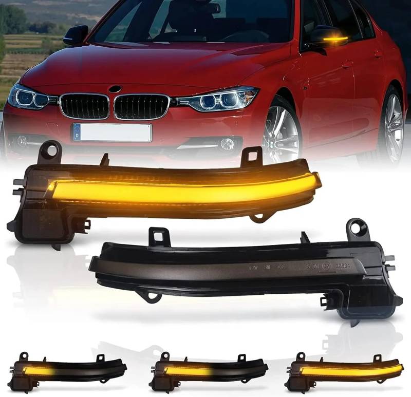 Spiegelblinker Dynamische,Dynamische Blinker Dynamische Blinker Seitenspiegel Sequentielle Lichtlampe Passend for BMW 1 2 3 4 Serie F20 F21 F22 F23 F30 F31 F32 F33 F34 X1 E84 I3 von BANGHA