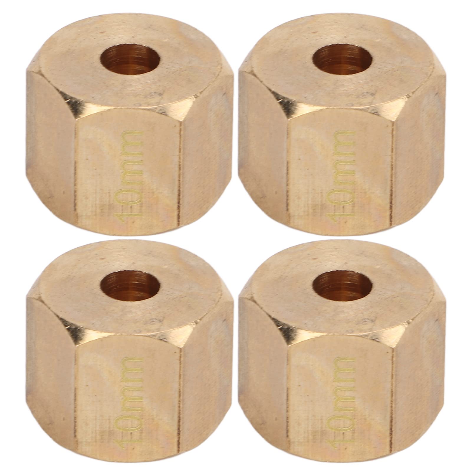 BAOFUYA Verarbeiteter 12-mm-Hex-Radnabe Verlängerter Adapter für SCX10 90046 GN7 CC01 1/10 RC-Autos, Wear-Resistant Messing Coppler Set (10 mm) von BAOFUYA