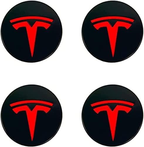 4 Stück Radnabenkappen für Tesla Model 65mm, Nabendeckel Aufkleber Radnabenabdeckung Nabenkappen Radnabenkappen Felgen Aufkleber Auto von BAONITOU