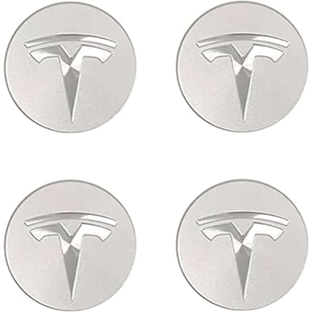 4 Stück Radnabenkappen für Tesla Model 65mm, Nabendeckel Aufkleber Radnabenabdeckung Nabenkappen Radnabenkappen Felgen Aufkleber Auto von BAONITOU