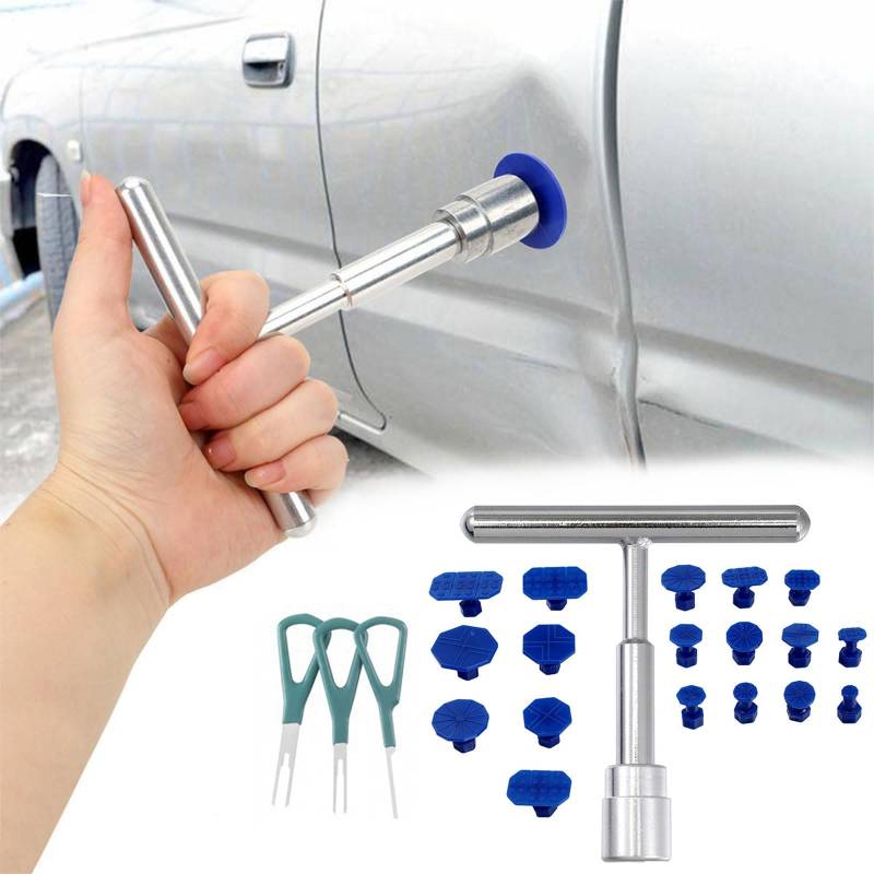 BAOSROY Dellen Reparaturset Auto,22pcs Ausbeulwerkzeugset,Dellen Reparatur Ausbeulwerkzeug,Lackfreies Dellen Reparatur,Dent Puller Kit,Auto Paintless Dent Removal Kit,Beulen Reparaturset Auto von BAOSROY