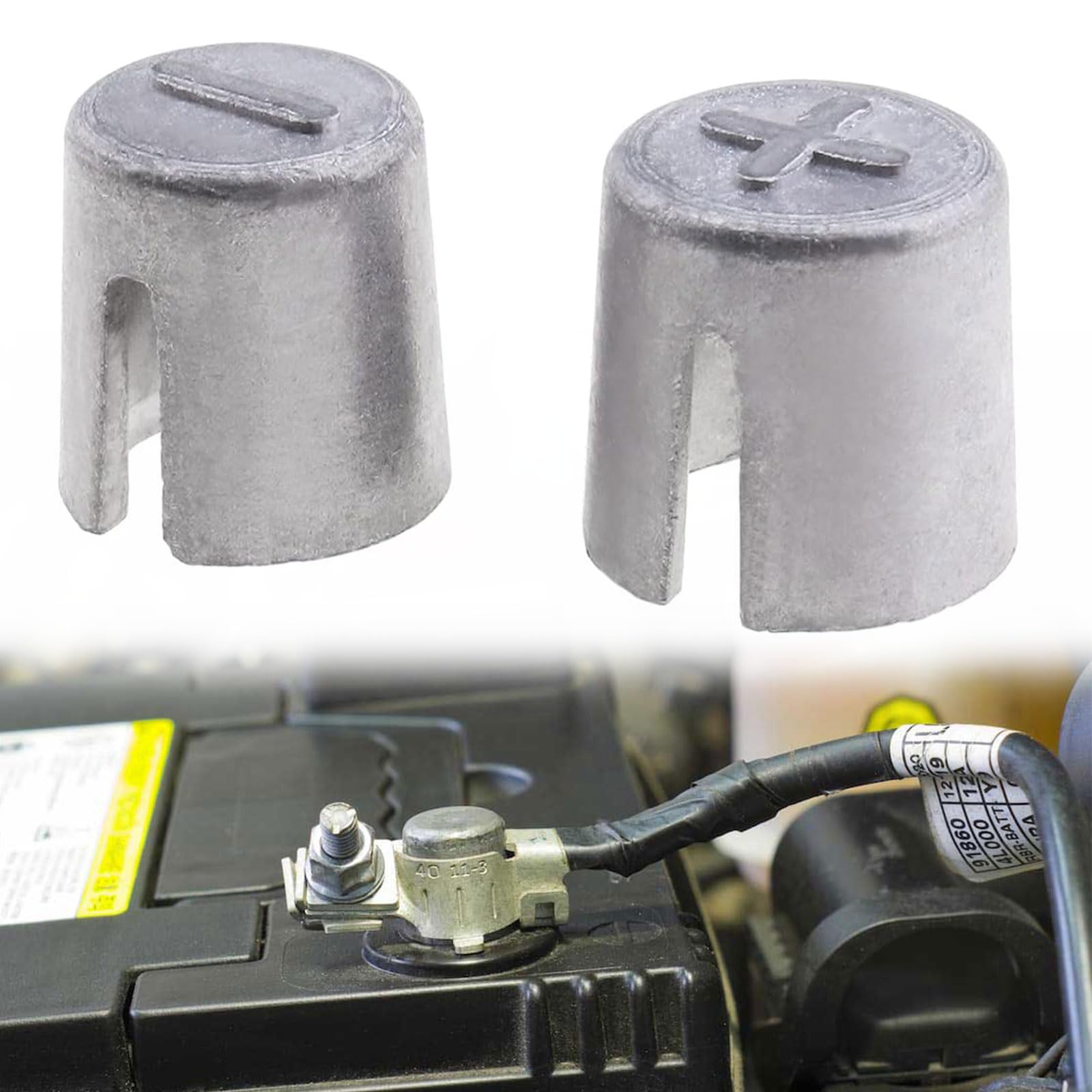 Batterieanschlusshülsen,2pcs Autobatterie Adapterhülsen,Batteriepfostenkonverter,Autobatterieanschluss Konverter Anschlussadapter Anodenkathodenhülsen Pfostenadapter Anodenkathodenhülsen von BAOSROY