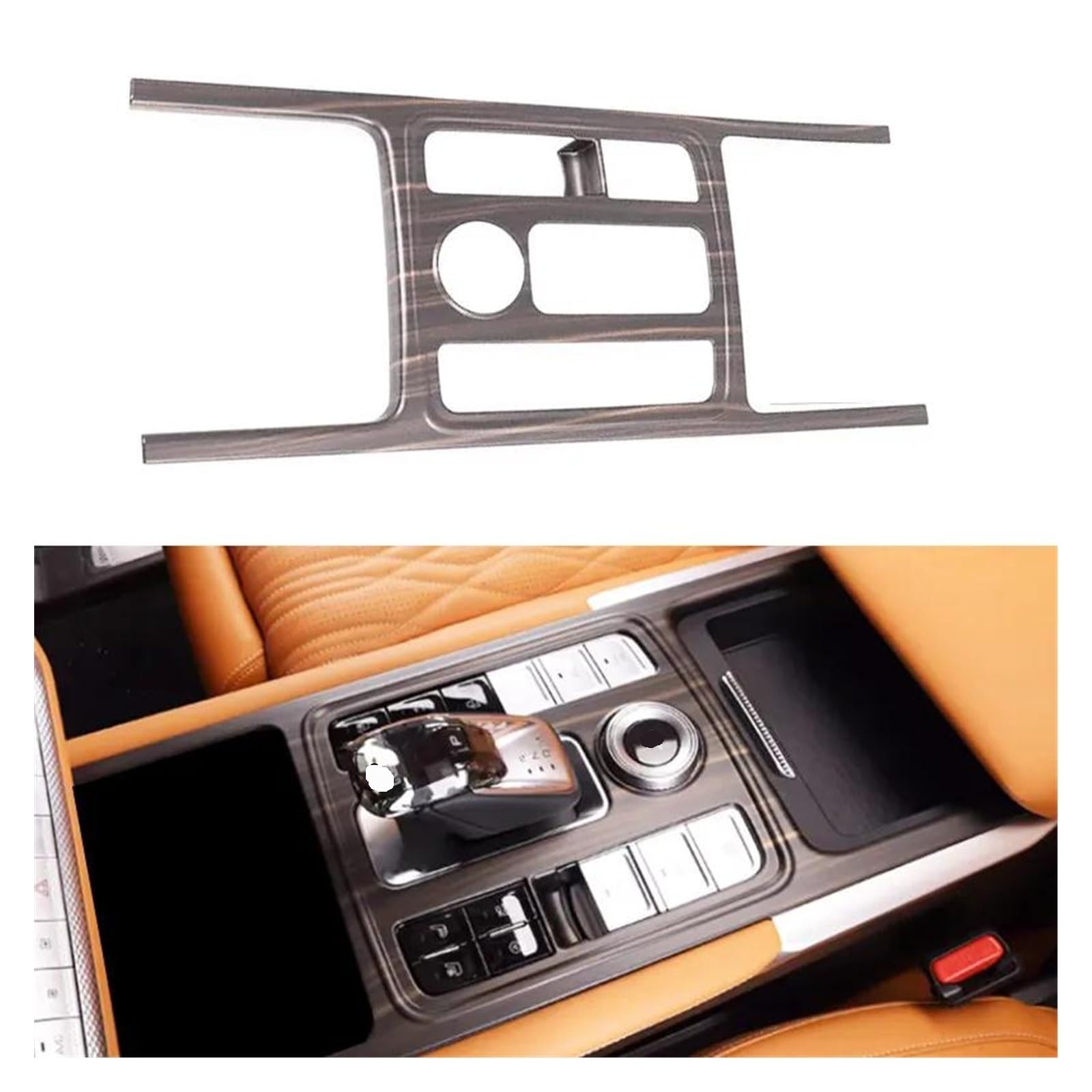 Aufkleber Abdeckung Auto Center Konsole Abdeckung Getriebe Trim Rahmen Lagerung Box Panel Interior Styling Dekoration Teile Zubehör Für Tank 500 T500 Panel Interieurleisten(Gear Wood Grain) von BARASH