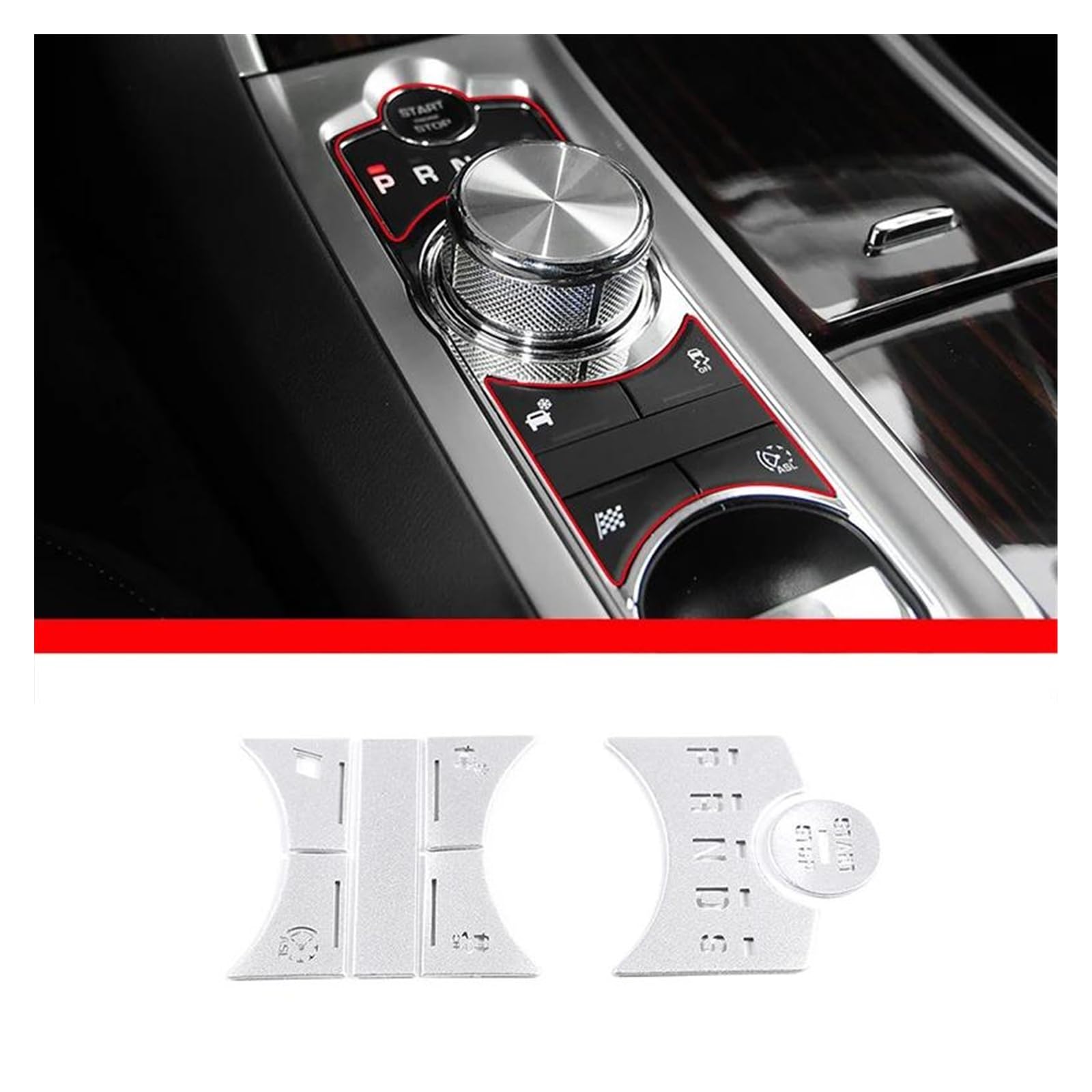 Aufkleber Abdeckung Für Jaguar Für XF 2012-2015 Edelstahl Auto Zentrale Steuerung Getriebe Shift Panel Tasten Abdeckungen Aufkleber Trim Innen Zubehör Panel Interieurleisten(B) von BARASH