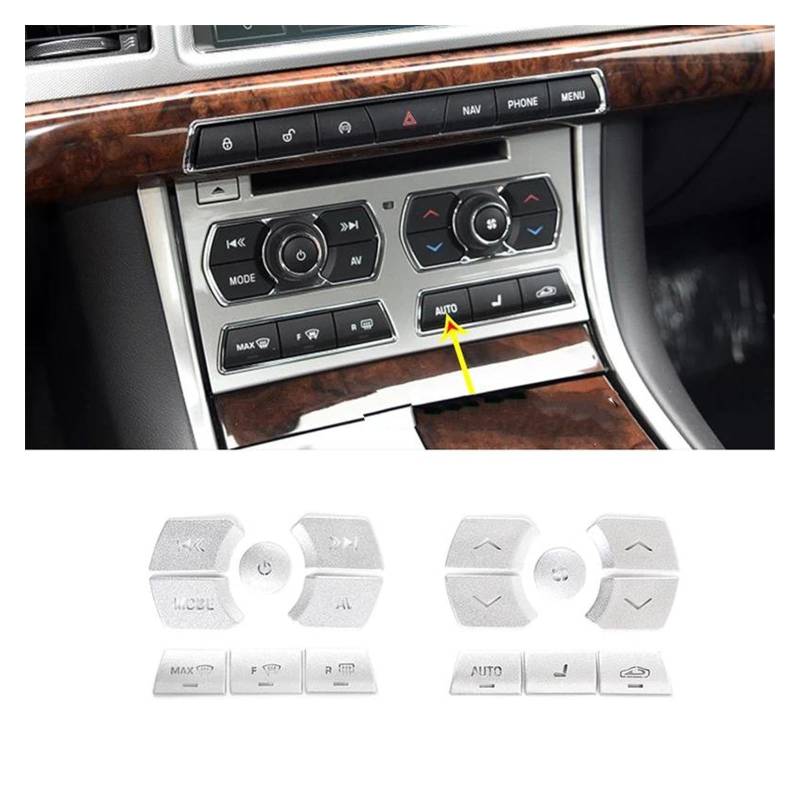 Aufkleber Abdeckung Für Jaguar Für XF 2012-2015 Edelstahl Auto Zentrale Steuerung Getriebe Shift Panel Tasten Abdeckungen Aufkleber Trim Innen Zubehör Panel Interieurleisten(H) von BARASH