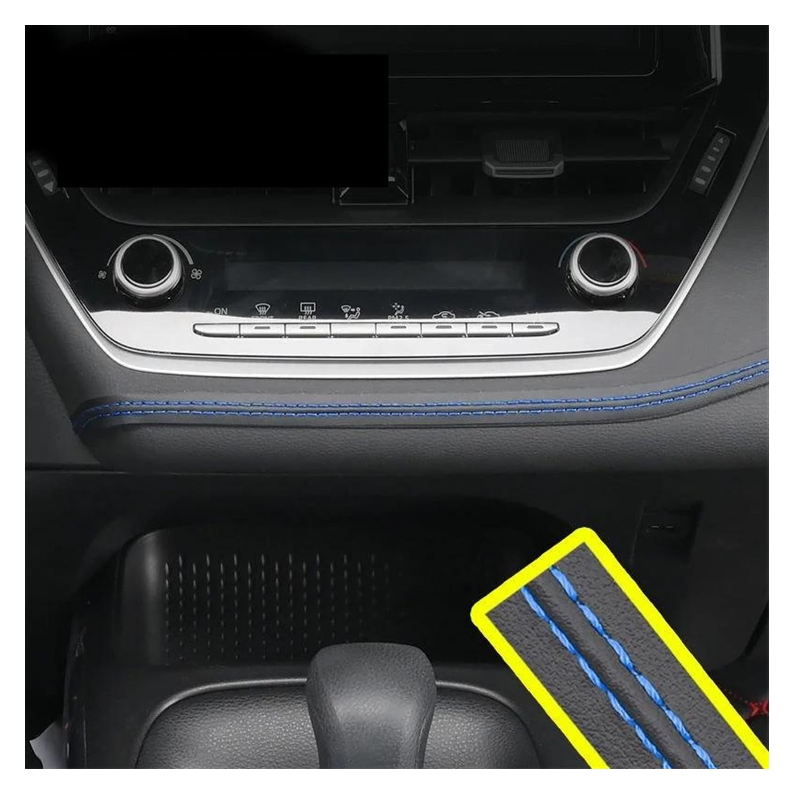 Aufkleber Abdeckung Universal PU Leder Auto Innen DIY Streifen Dekorative Woven Trim Streifen Geflecht Dashboard Dashboard Aufkleber Auto Schutz Panel Interieurleisten(Blau,50CM) von BARASH