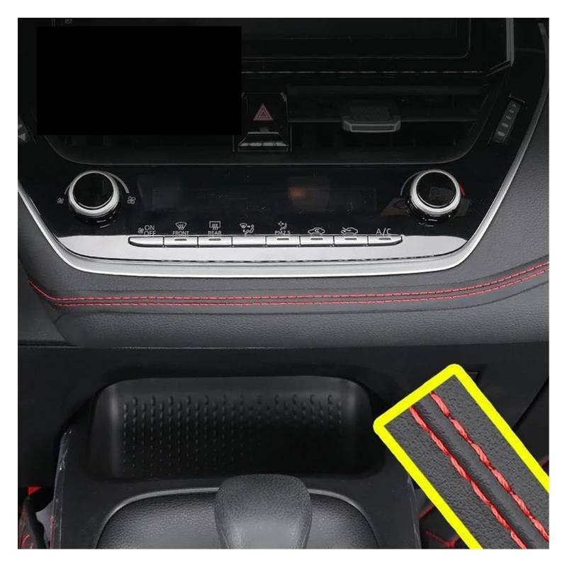 Aufkleber Abdeckung Universal PU Leder Auto Innen DIY Streifen Dekorative Woven Trim Streifen Geflecht Dashboard Dashboard Aufkleber Auto Schutz Panel Interieurleisten(Rot,50CM) von BARASH