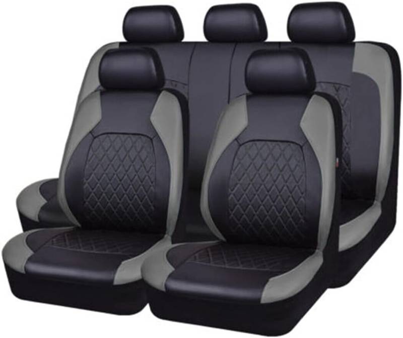 9 Stück Auto Sitzbezüge Sets für Ford Tourneo Connect/Tourneo Connect/Grand, Allwetter Wasserdicht Bequem Sitzbezügesets Sitzkissen Protektoren Zubehör,B/Grey von BARIQ