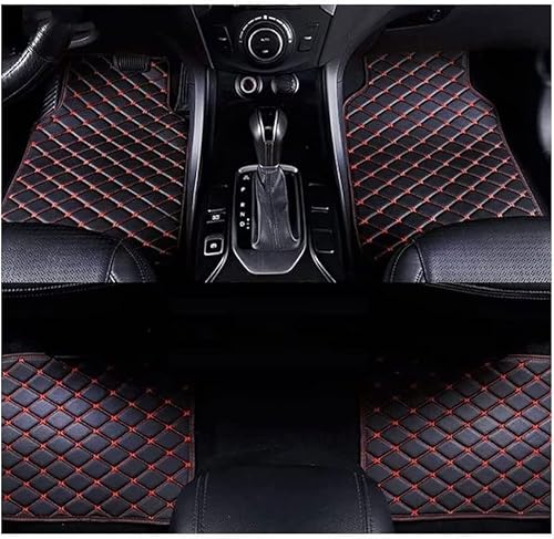 Auto-Fußmatte für Audi A4 Avant 2010 2011 2012 2013 2014, Automatten Lederteppich Allwetter wasserdichte und Verschleißfeste,A/BlackRed von BARIQ