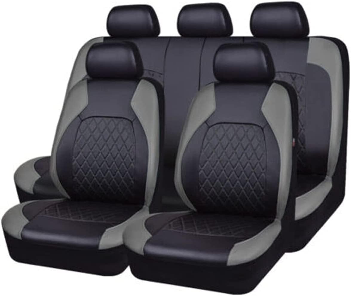 BARIQ Auto Sitzbezug Sets für Honda CRV CR-V 2. Generation 2002 2003 2004 2005 2006, All Wetter Auto Sitzbezüge Wasserdichtes PU-Leder Kompatibler Airbag,Grey von BARIQ