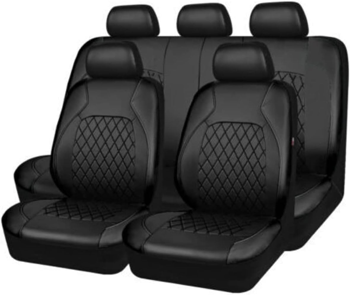 BARIQ Auto Sitzbezug Sets für Honda Fit/Jazz 2. Generation (GE) 2008-2012, All Wetter Auto Sitzbezüge Wasserdichtes PU-Leder Kompatibler Airbag,Black von BARIQ
