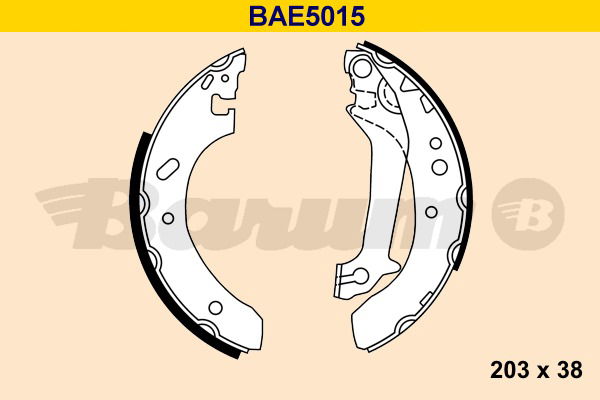 Bremsbackensatz Hinterachse Barum BAE5015 von BARUM