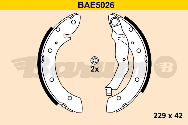 Bremsbackensatz Hinterachse Barum BAE5026 von BARUM