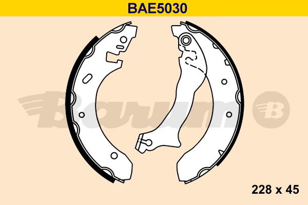 Bremsbackensatz Hinterachse Barum BAE5030 von BARUM