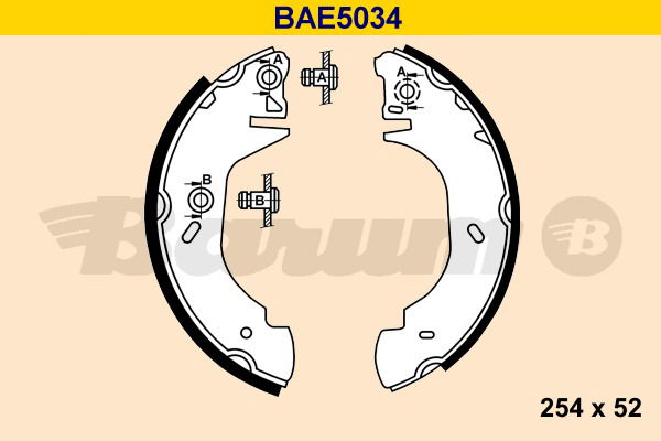 Bremsbackensatz Hinterachse Barum BAE5034 von BARUM