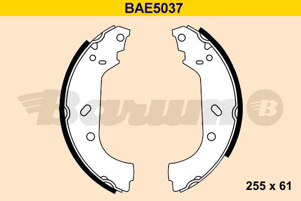 Bremsbackensatz Hinterachse Barum BAE5037 von BARUM