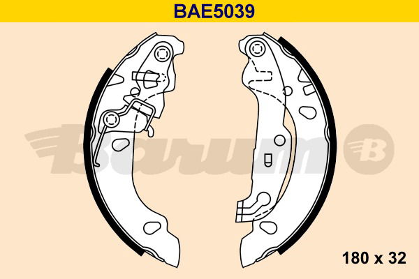 Bremsbackensatz Hinterachse Barum BAE5039 von BARUM