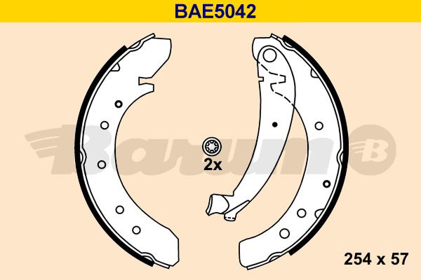 Bremsbackensatz Hinterachse Barum BAE5042 von BARUM