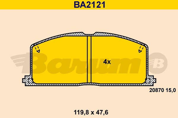 Bremsbelagsatz, Scheibenbremse Vorderachse Barum BA2121 von BARUM