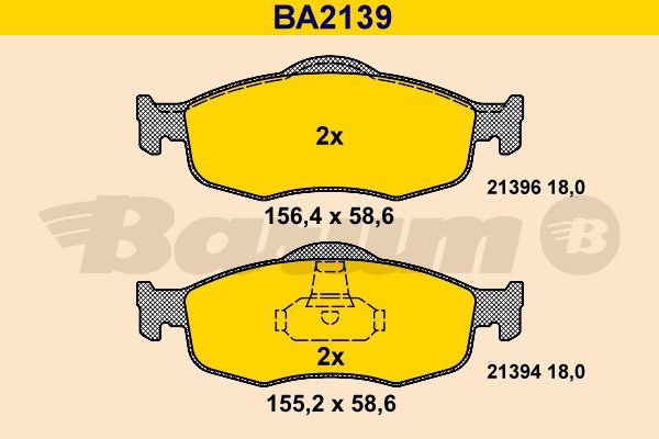 Bremsbelagsatz, Scheibenbremse Vorderachse Barum BA2139 von BARUM