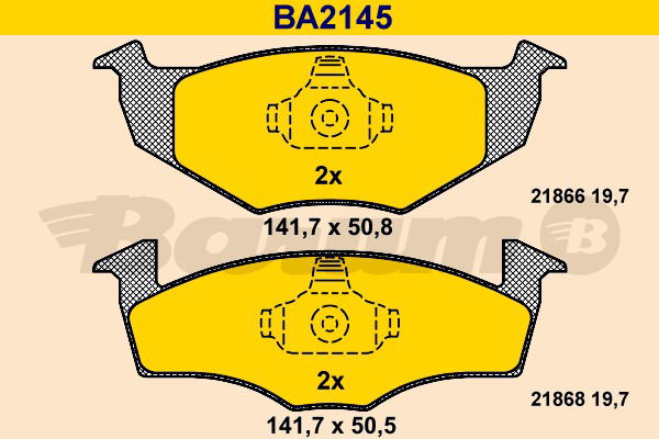 Bremsbelagsatz, Scheibenbremse Vorderachse Barum BA2145 von BARUM